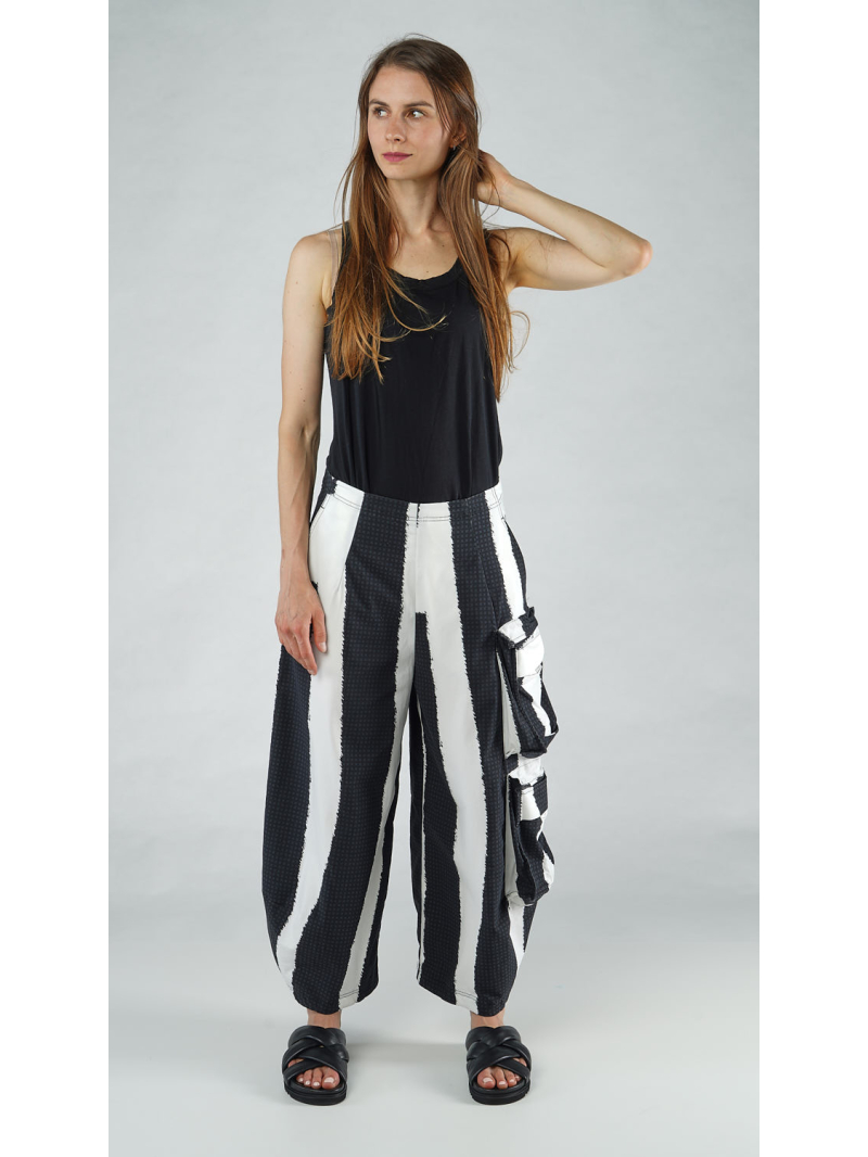 Rundholz Black Label - Ballonförmige baumwolltwill stretch hose mit streifendruck - 1253390108