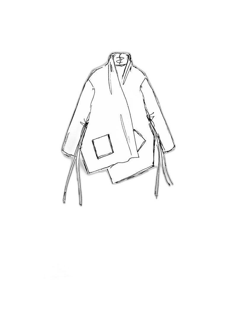 Rundholz Black Label - A-förmige high twist jaquard strickjacke - 1253417106