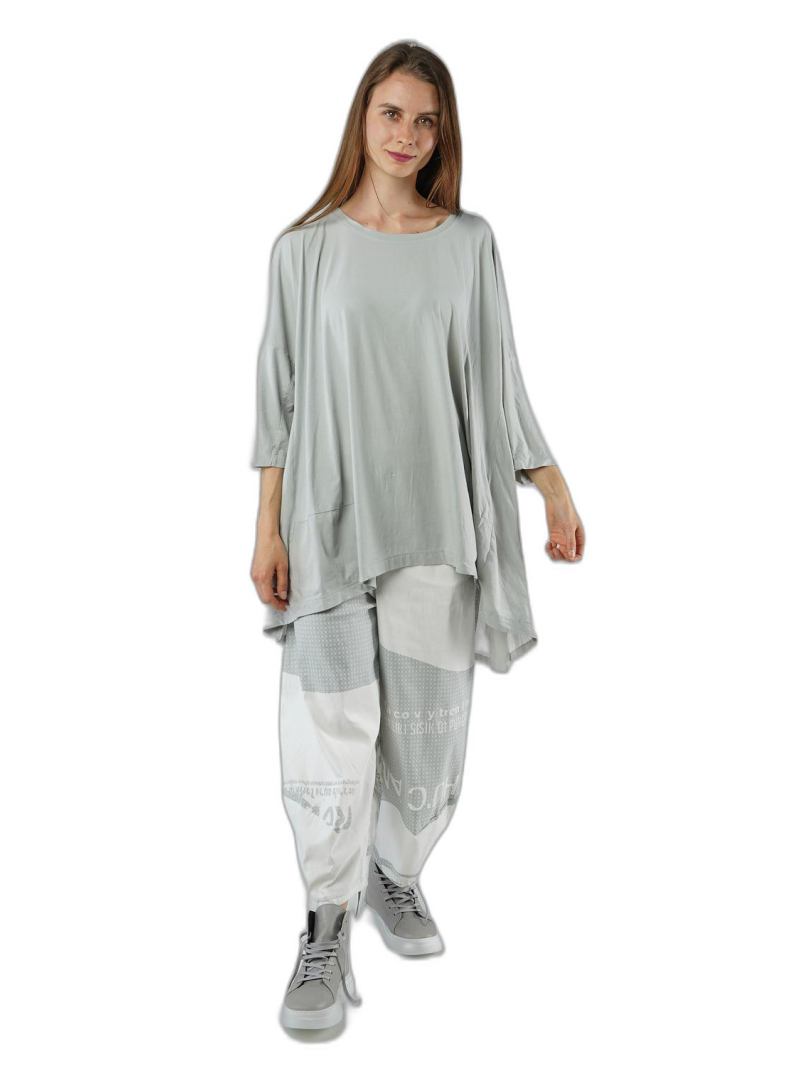 Rundholz Black Label - Hip-length pima cotton jersey t-shirt with ruffle - 1253470503