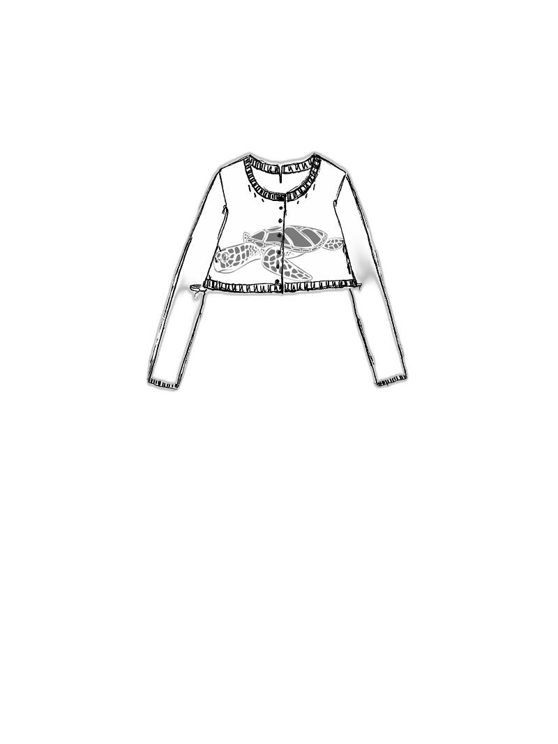 Rundholz Black Label - Kurze leinen strickjacke mit pigmentdruck - 1253507104