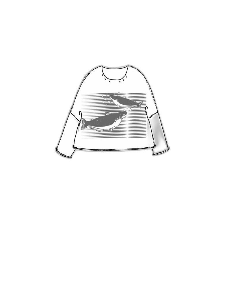 Rundholz Black Label - Kastenförmiger baumwoll nylon strick pullover - 1253580701