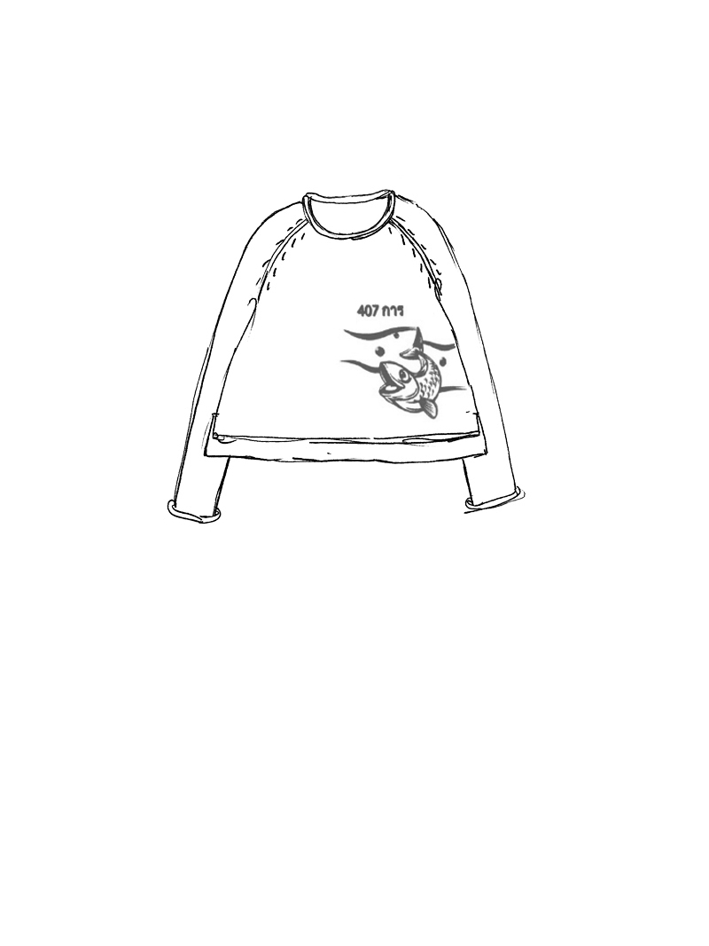 Rundholz Black Label - Ausgestellter leinen strick pullover mit platziertem druck - 1253720701