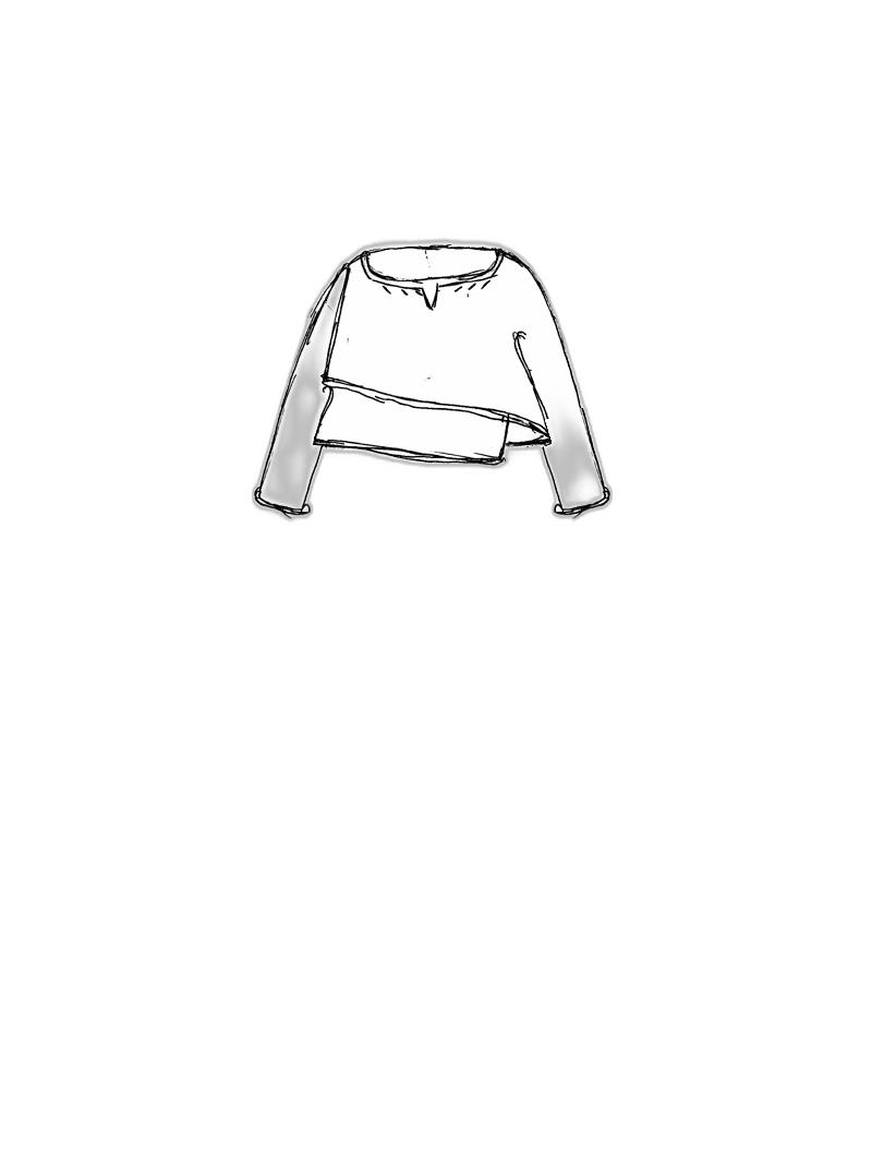 Rundholz Black Label - Kurzer asymmetrischer leinen strick pullover - 1253720710