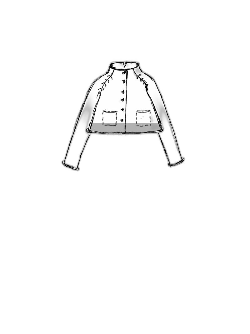 Rundholz Black Label - Kurze leinen strickjacke mit platziertem druck - 1253727106