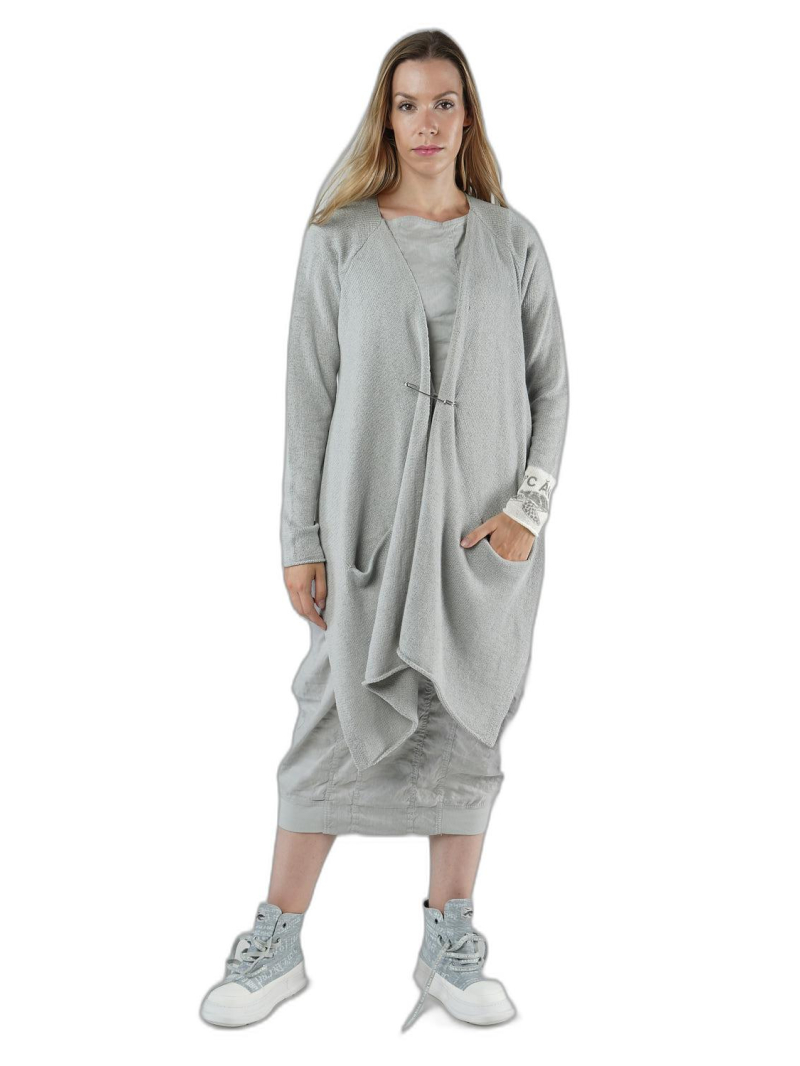 Rundholz Black Label - Kurze leinen strickjacke mit platziertem druck - 1253727108