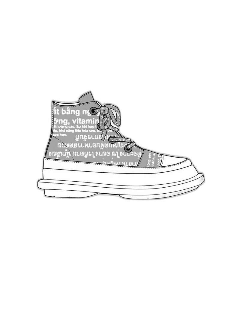 Rundholz Black Label - Baumwoll slubjersey ankle boots mit druck - 1253985253