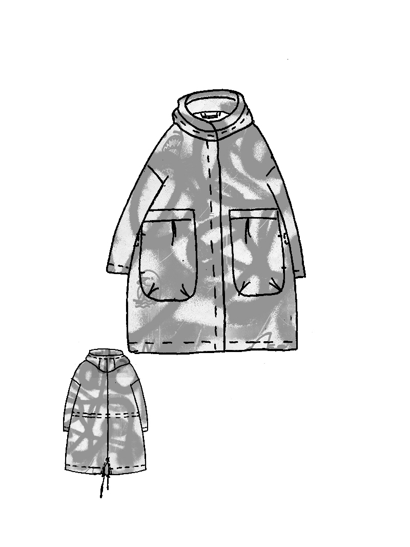 Rundholz - Gerader, wasserdichter Mantel mit Tunnelzug - 1261001205