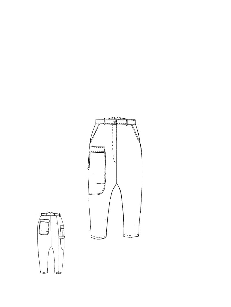 Rundholz - Tulpenförmige Leinen Hose - 1261020102