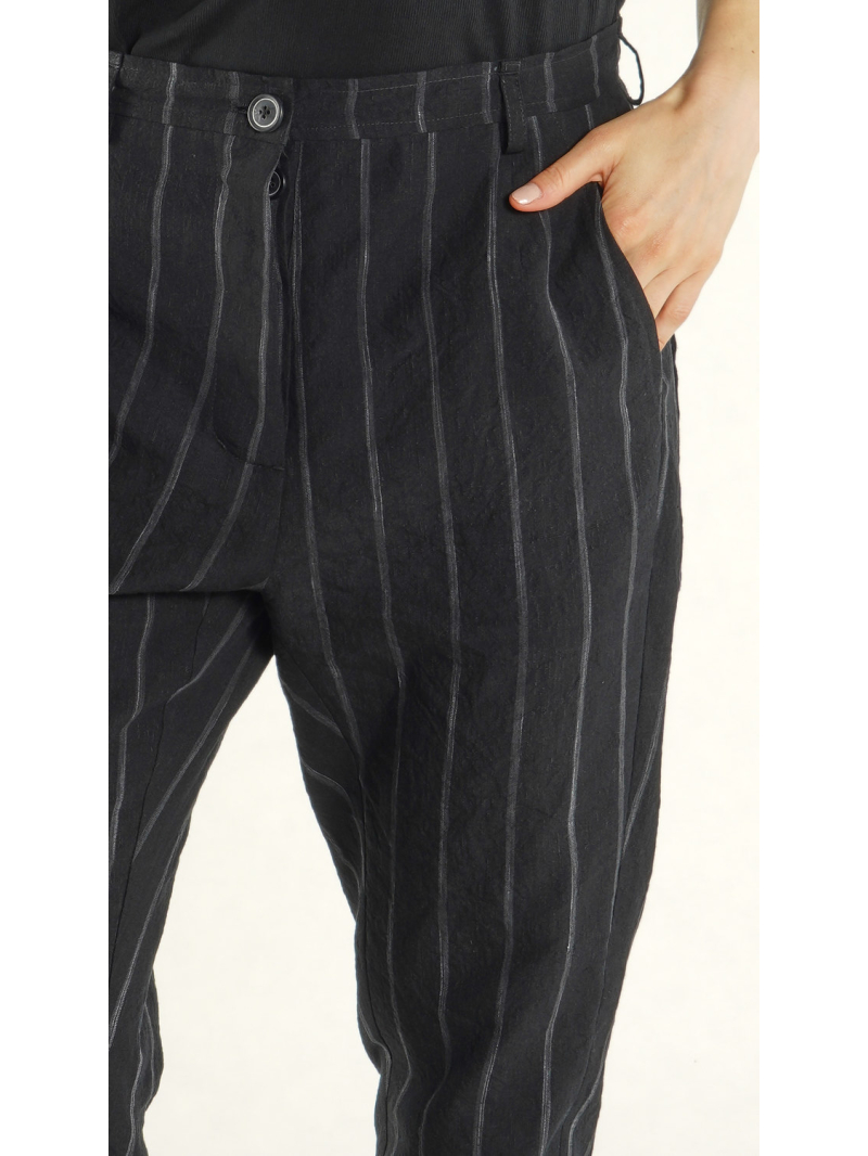 Rundholz - Schmale Leinen Hose - 1261020108