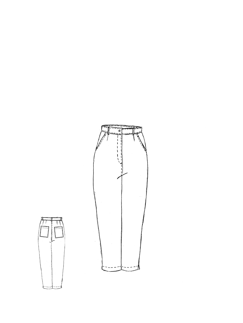 Rundholz - Schmale Leinen Hose - 1261020108