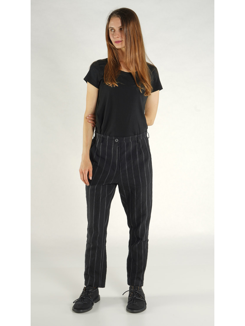 Rundholz - Schmale Leinen Hose - 1261020108