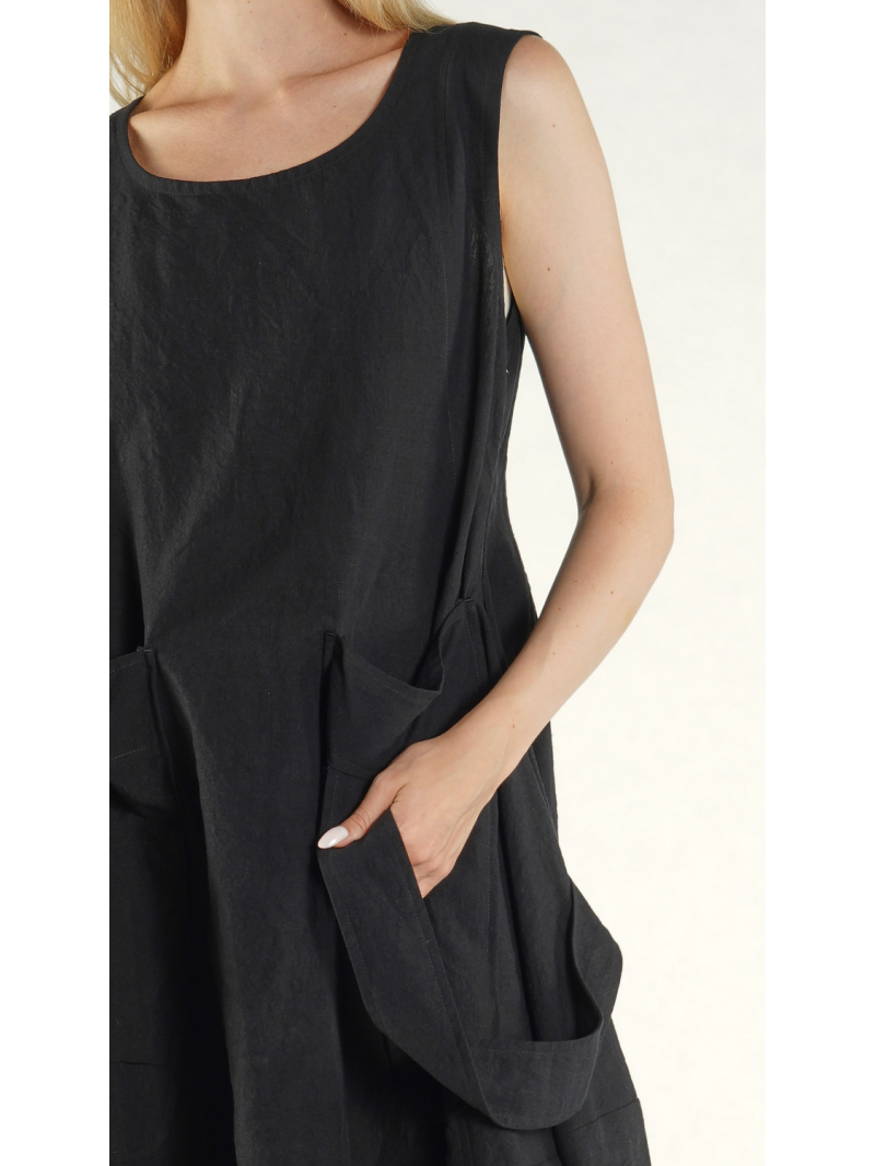 Rundholz - Ärmelloses Leinen Kleid - 1261020904