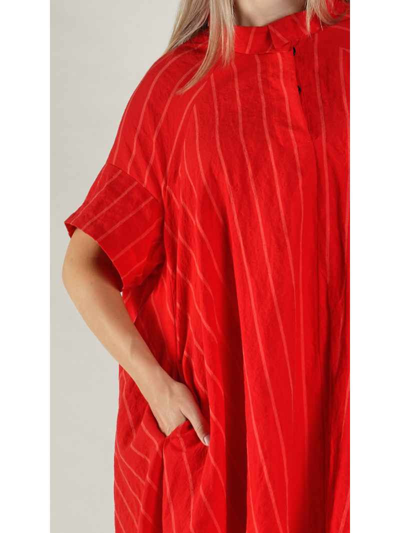 Rundholz - Ausgestelltes Kleid mit Bandapplikation - 1261020905