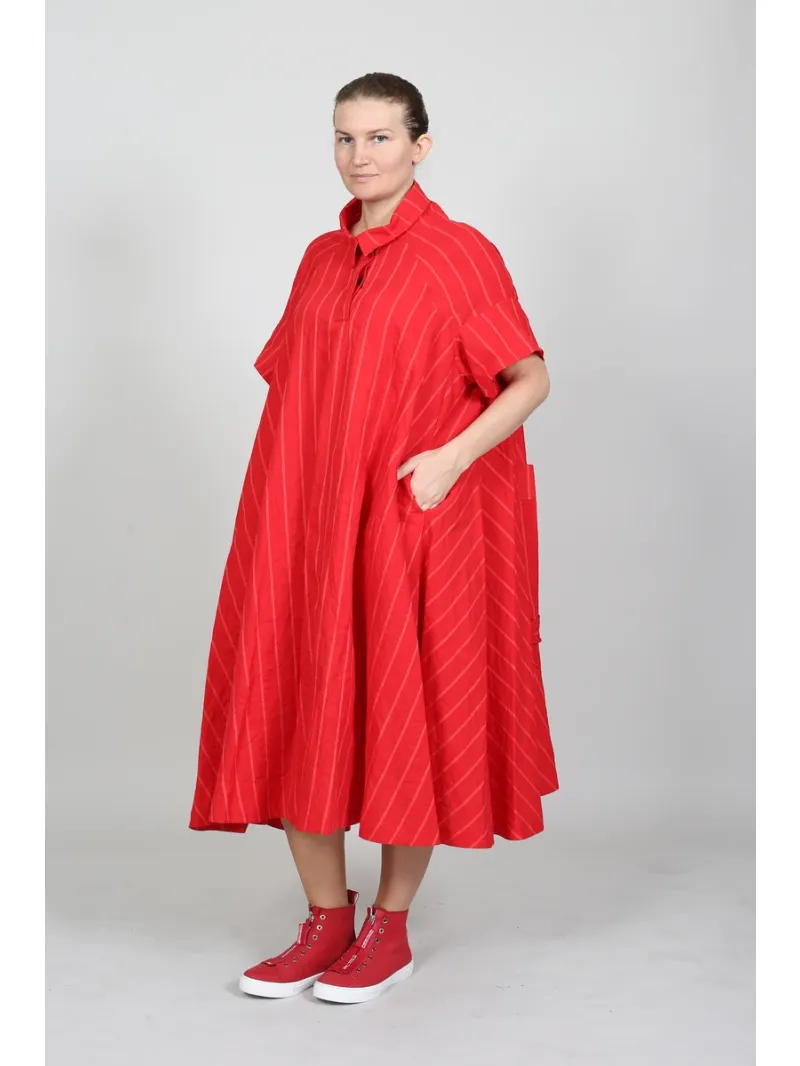 Rundholz - Ausgestelltes Kleid mit Bandapplikation - 1261020905