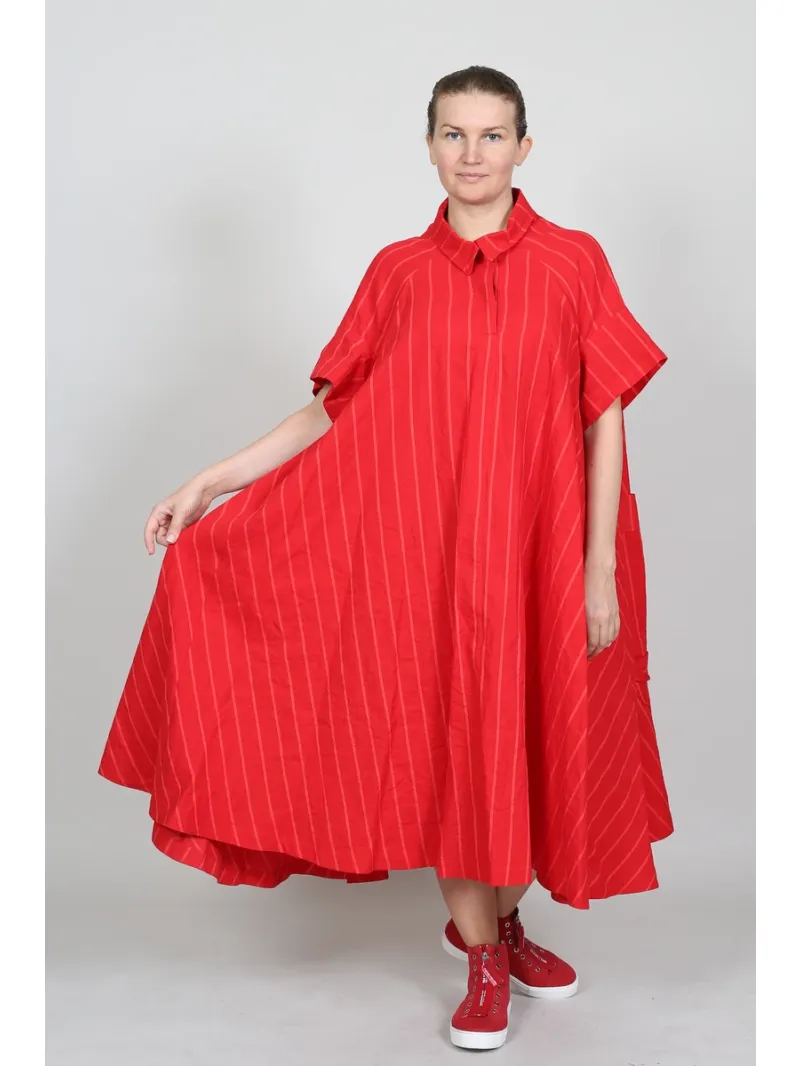 Rundholz - Ausgestelltes Kleid mit Bandapplikation - 1261020905