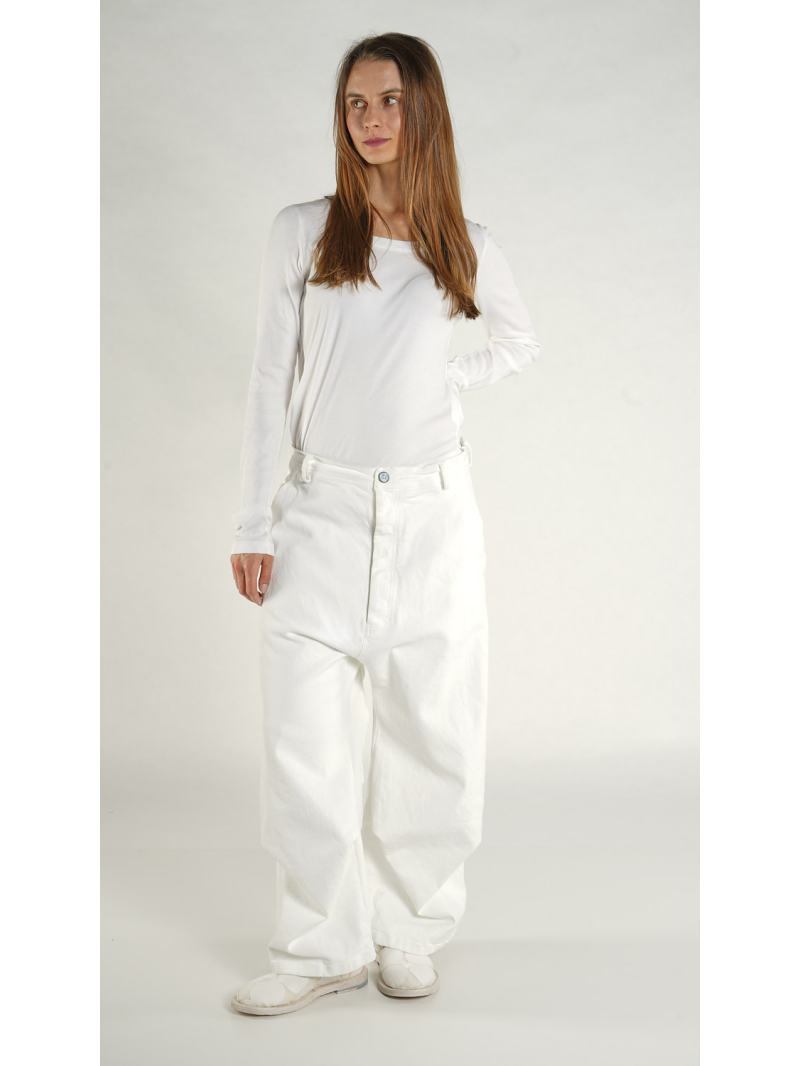 Rundholz - Ballonförmige Denim Hose mit Kreide Veredlung - 1261040102