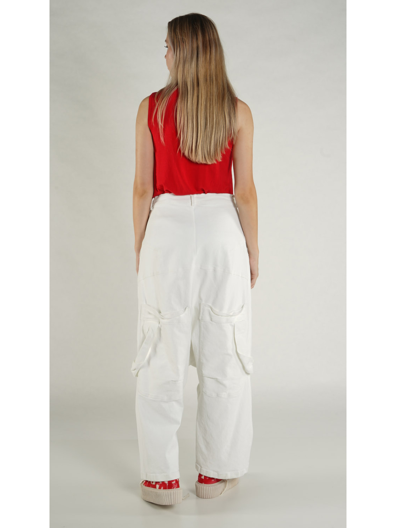 Rundholz - Weite Denim Hose mit Kreide Veredlung - 1261040103