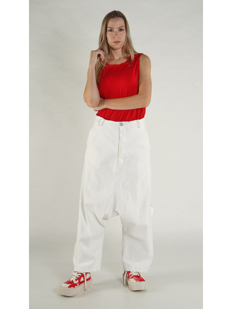 Rundholz - Weite Denim Hose mit Kreide Veredlung - 1261040103