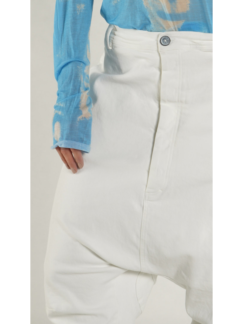 Rundholz - Baggy Denim Hose mit Kreide Veredlung - 1261040104