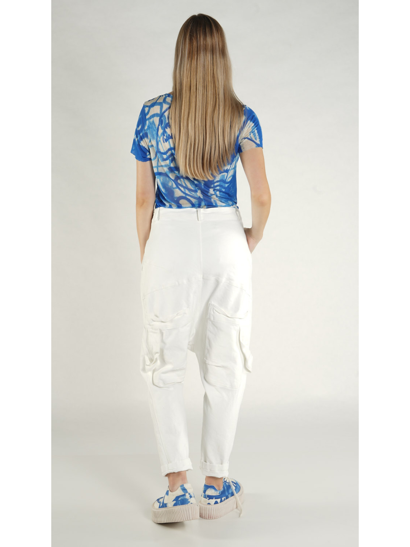 Rundholz - Tulpenförmige Denim Hose mit Kreide Veredlung - 1261040105