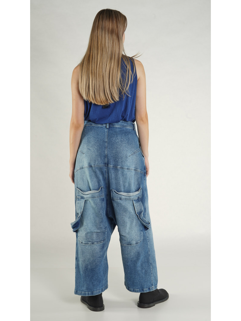 Rundholz - Weite Denim Hose mit Indigo Wash - 1261040113