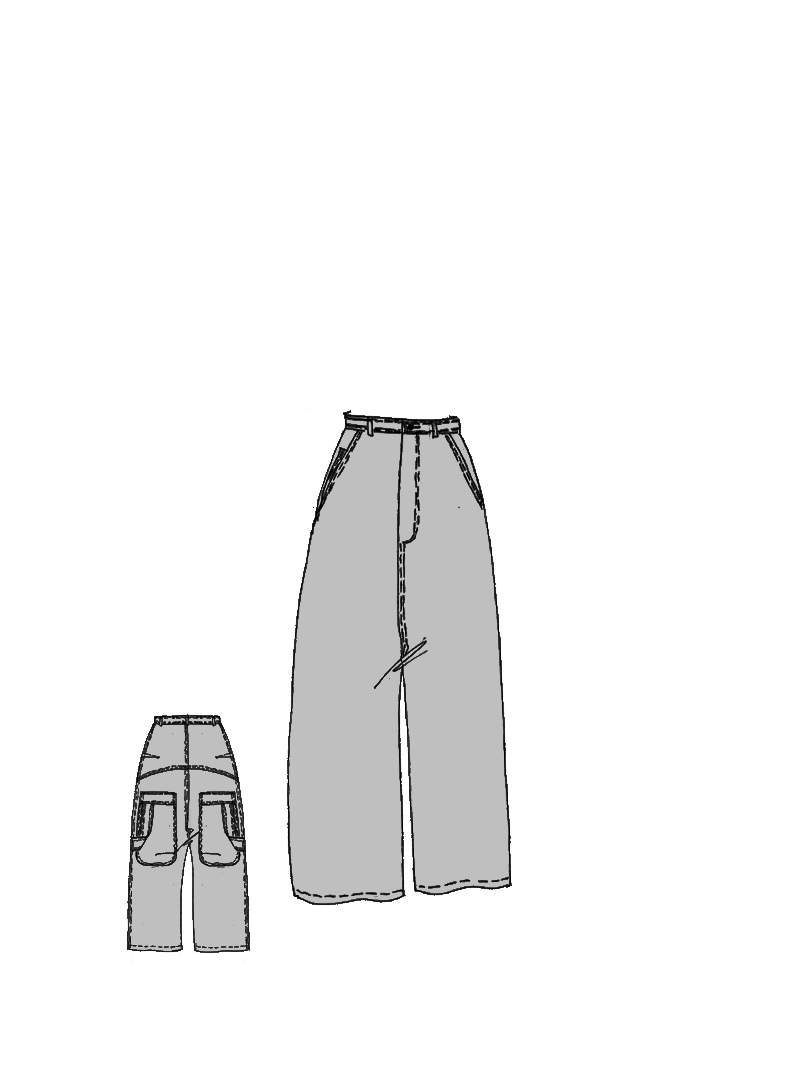 Rundholz - Weite Denim Hose mit Indigo Wash - 1261040113