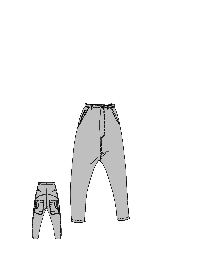 Rundholz - Tulpenförmige Hose mit Bandapplikation - 1261040115