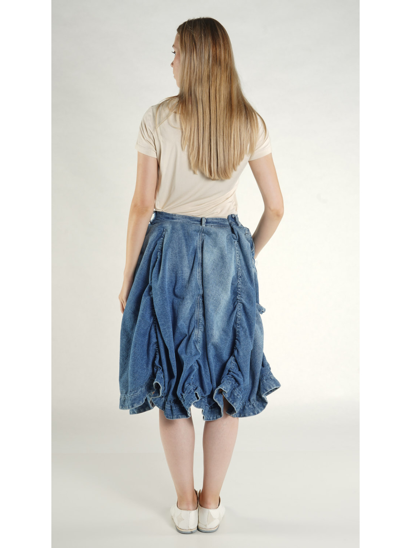 Rundholz - Ausgestellter Denim Rock mit Indigo Wash - 1261040318