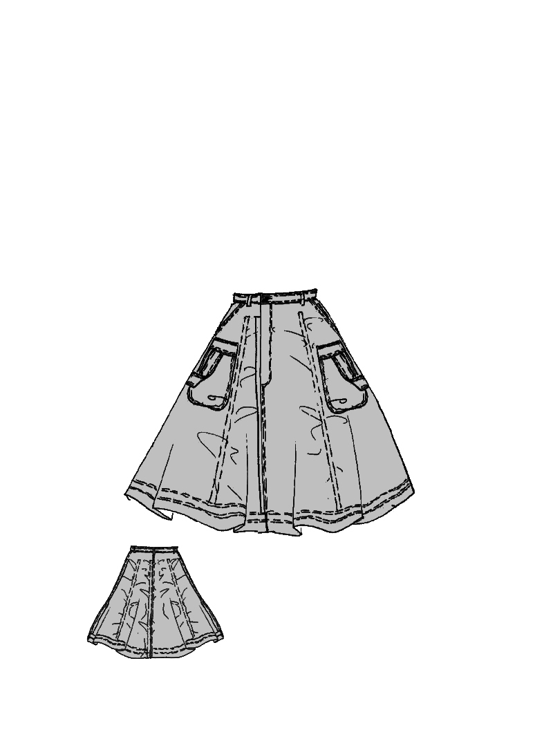 Rundholz - Ausgestellter Denim Rock mit Indigo Wash - 1261040318