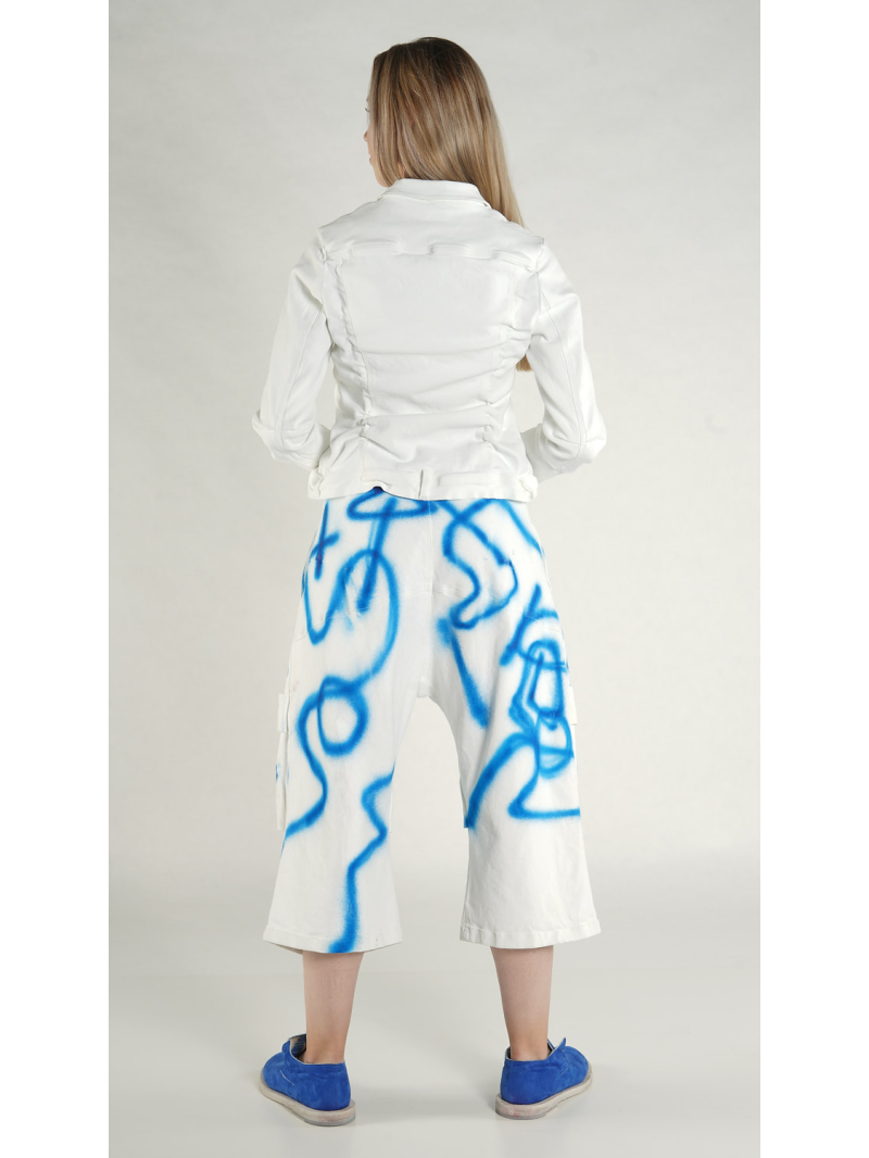 Rundholz - Schmale Denim Jacke mit Kreide Veredlung - 1261041107