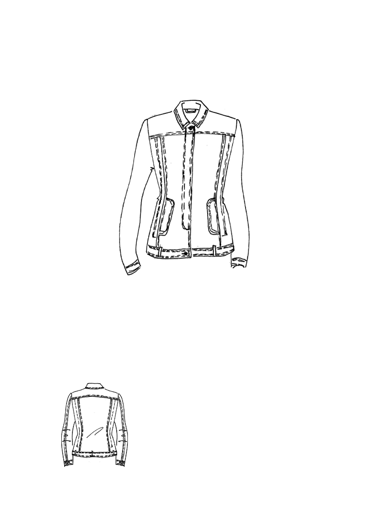 Rundholz - Schmale Denim Jacke mit Kreide Veredlung - 1261041107