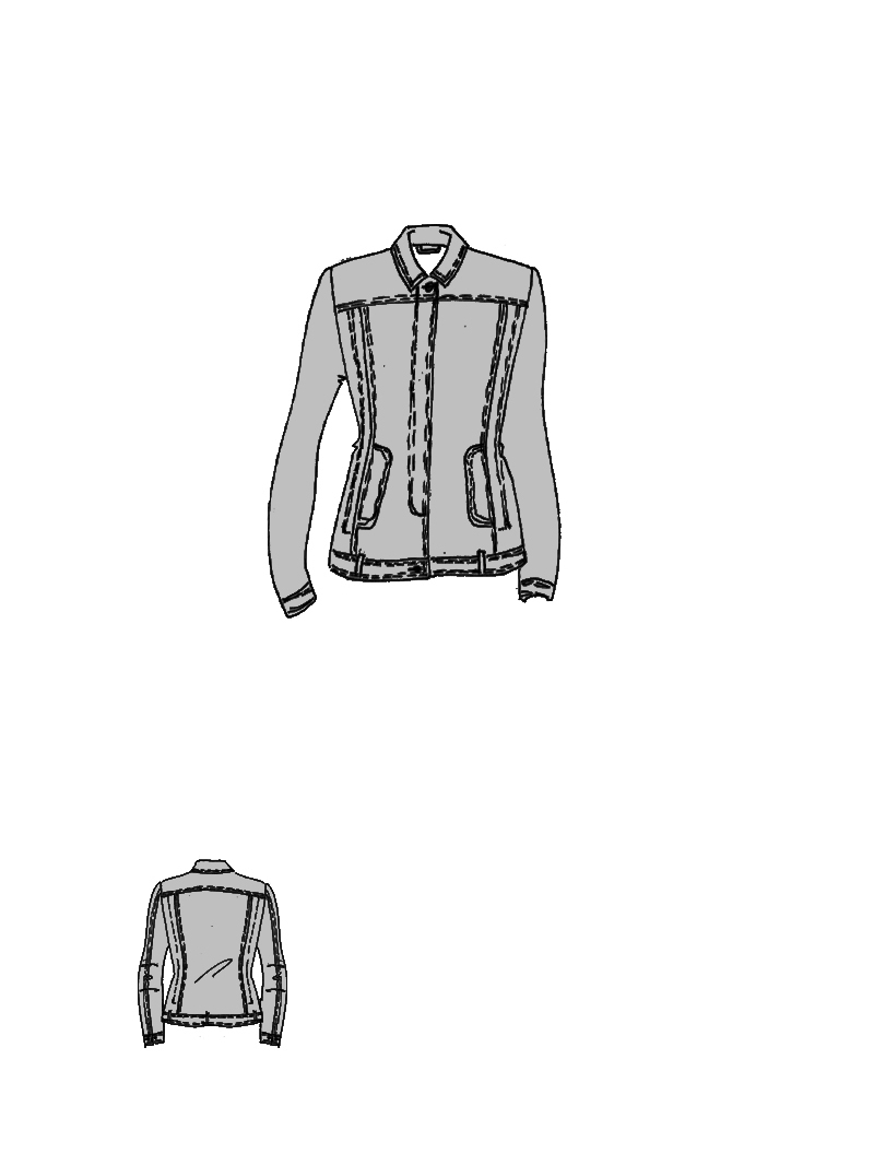 Rundholz - Schmale Denim Jacke mit Indigo Wash - 1261041117