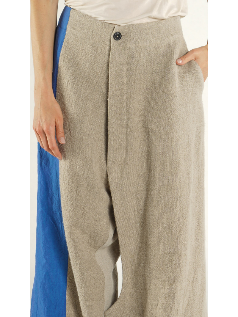 Rundholz - Asymmetrische Leinen Hose - 1261110101