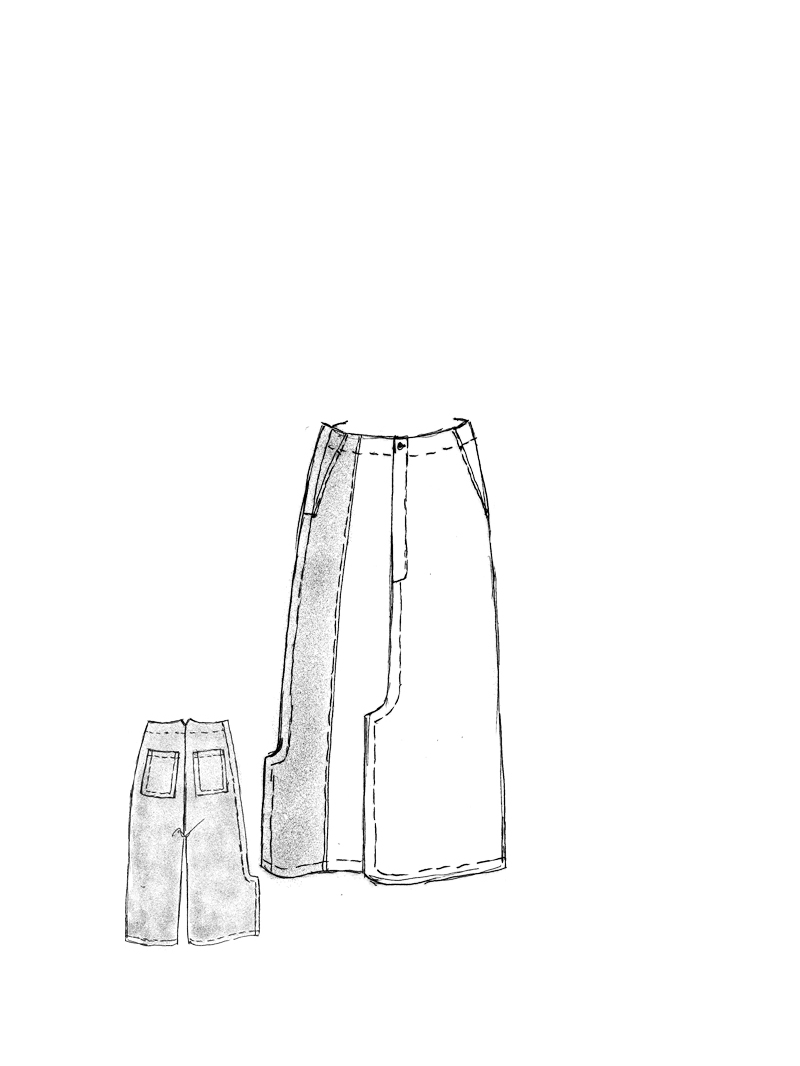 Rundholz - Asymmetrische Leinen Hose - 1261110101