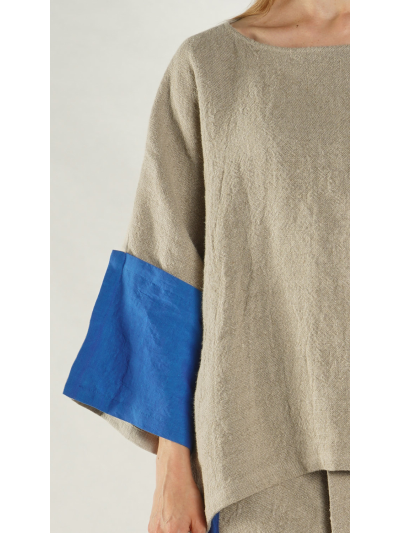 Rundholz - Oversize Leinen T-shirt - 1261110602