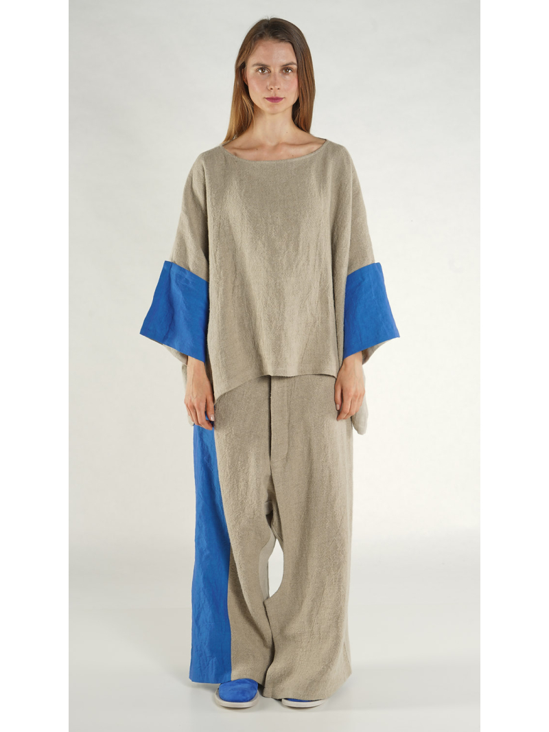 Rundholz - Oversize Leinen T-shirt - 1261110602