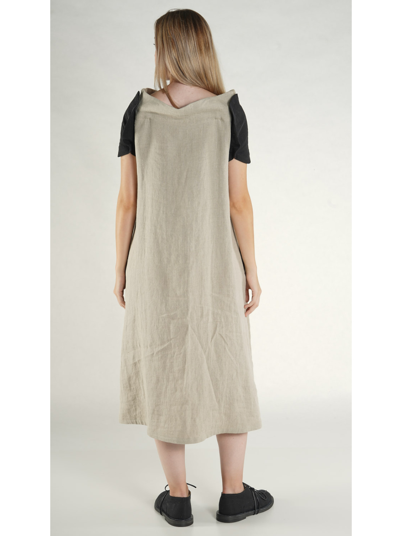 Rundholz - Leinen Kleid mit Kreisförmigen Ärmeln - 1261110904