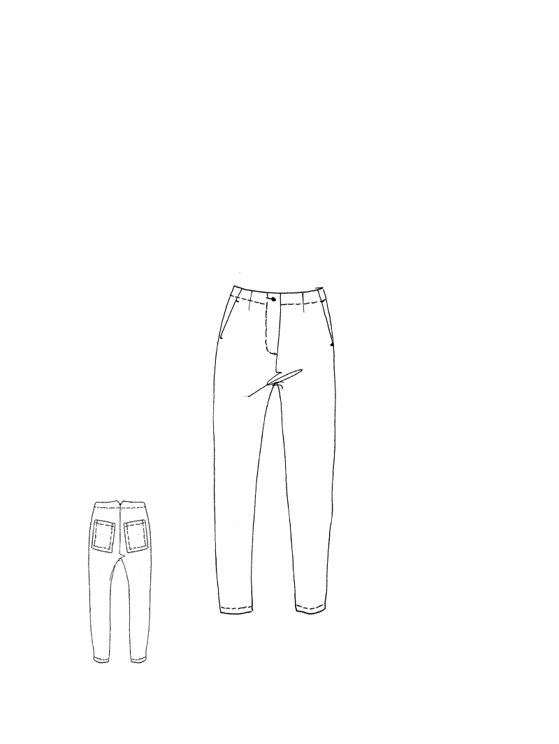 Rundholz - Gerade schmale Leinen mix Hose - 1261120110