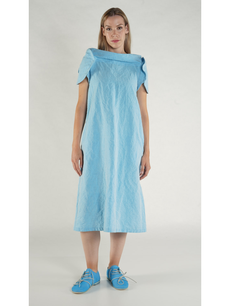 Rundholz - Leinen mix Kleid mit Ärmel in runder Silhouette - 1261120906