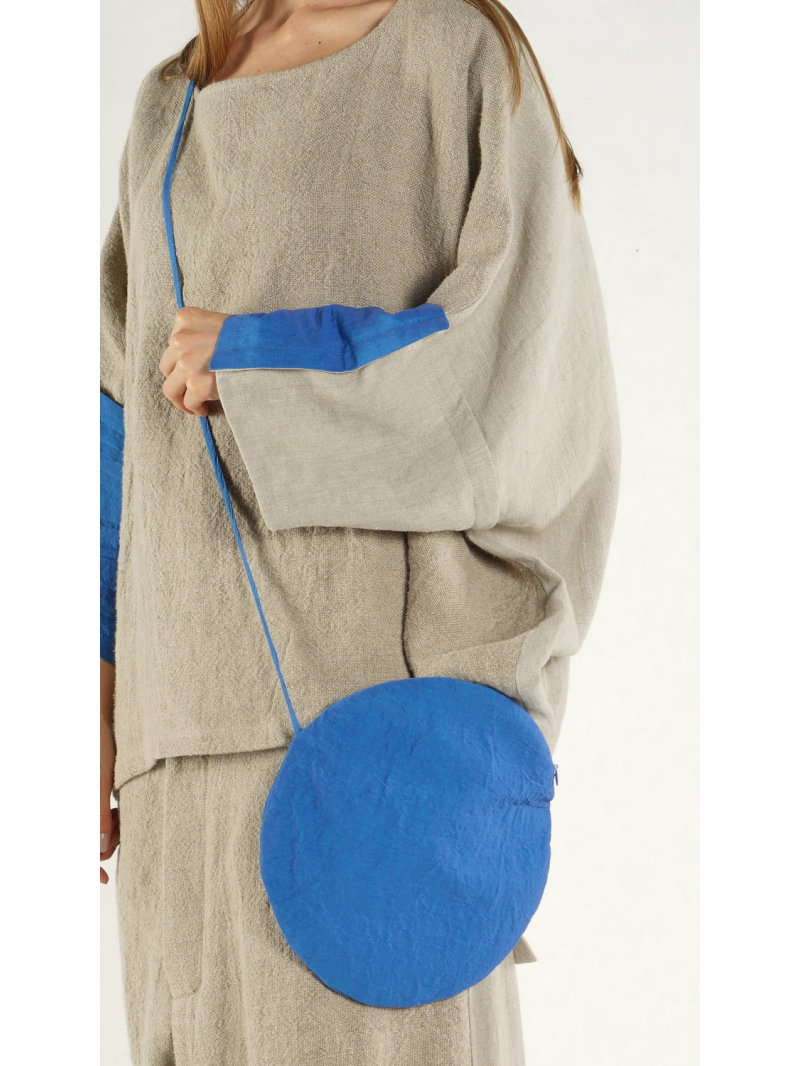 Rundholz - Kleine runde Leinen mix Tasche - 1261122525