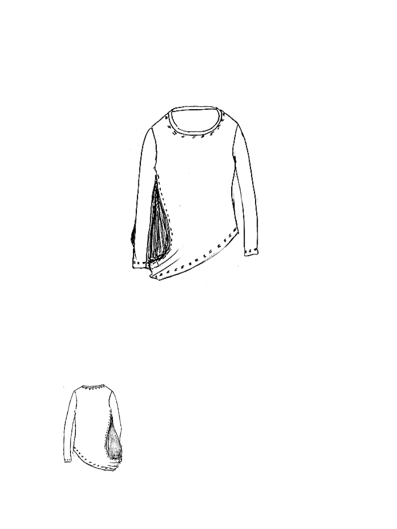 Rundholz - Asymmetrisches T-Shirt in A-Form - 1261180502