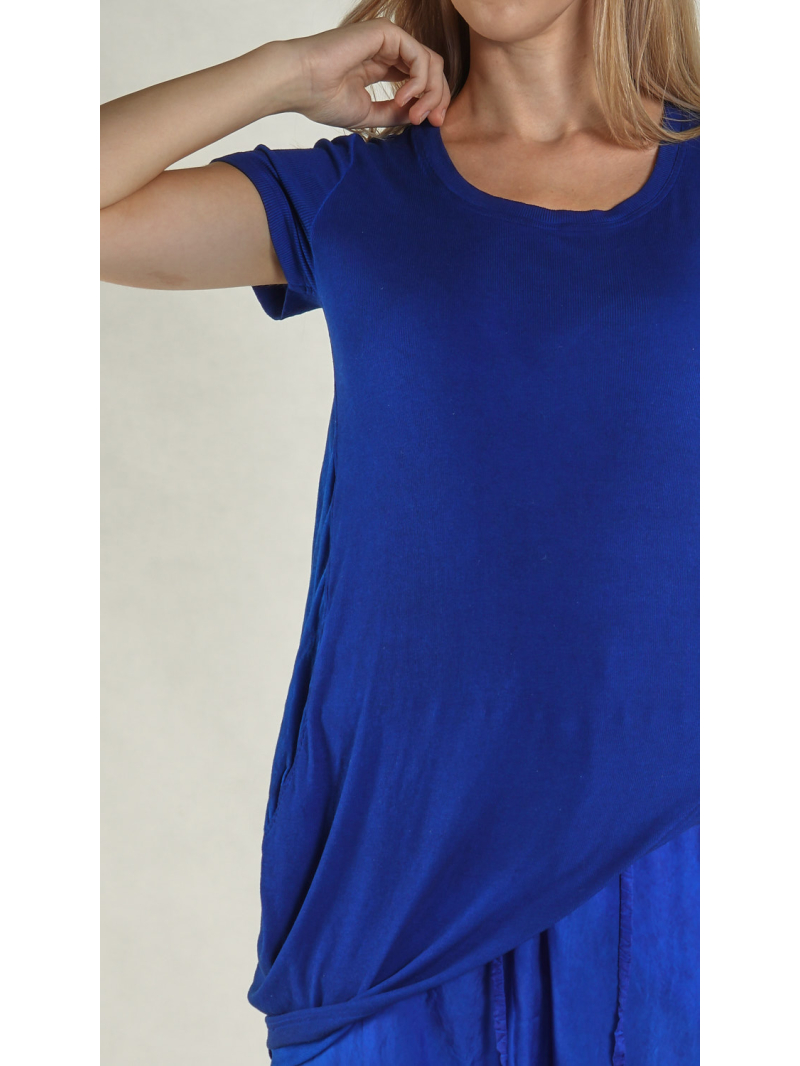 Rundholz - Asymmetrisches T-Shirt in schmaler Form - 1261180503