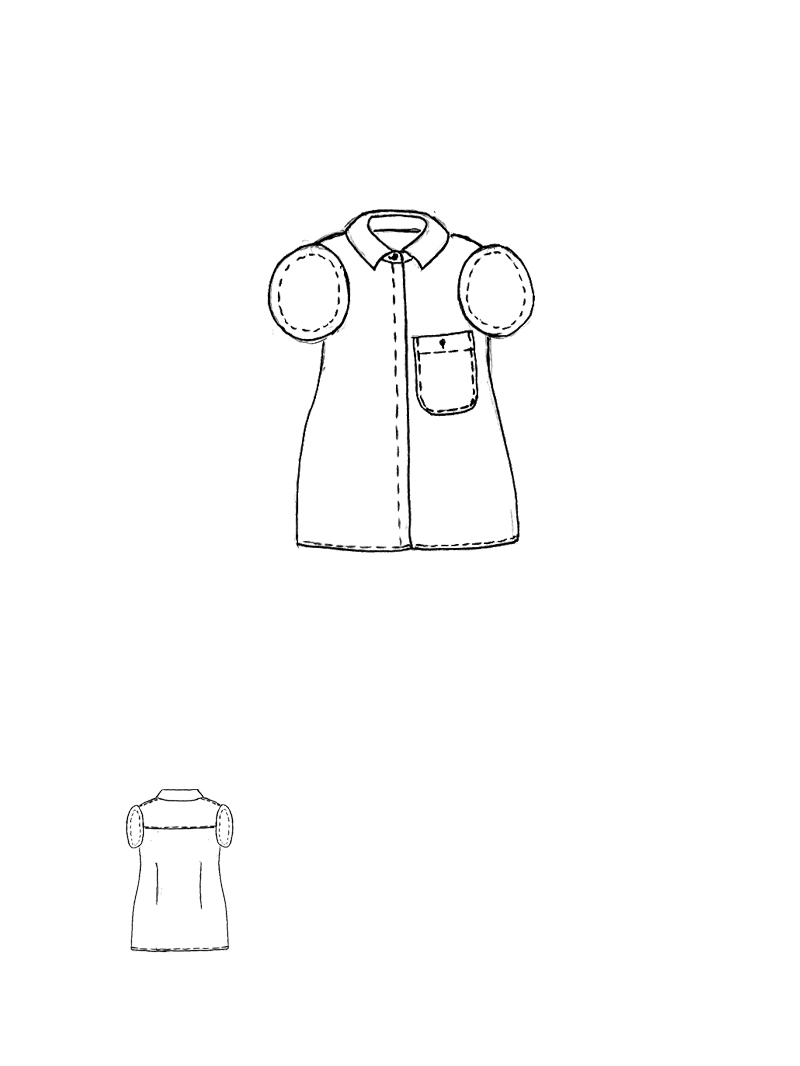Rundholz - Popeline Bluse mit Ärmeln in runder Silhouette - 1261230409