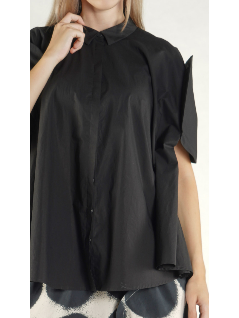 Rundholz - Ausgestellte Popeline Bluse - 1261230410