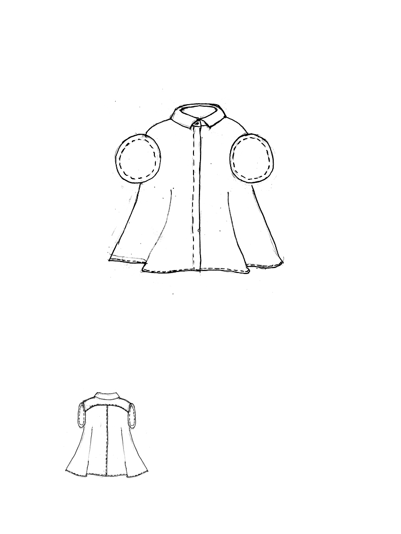 Rundholz - Ausgestellte Popeline Bluse - 1261230410