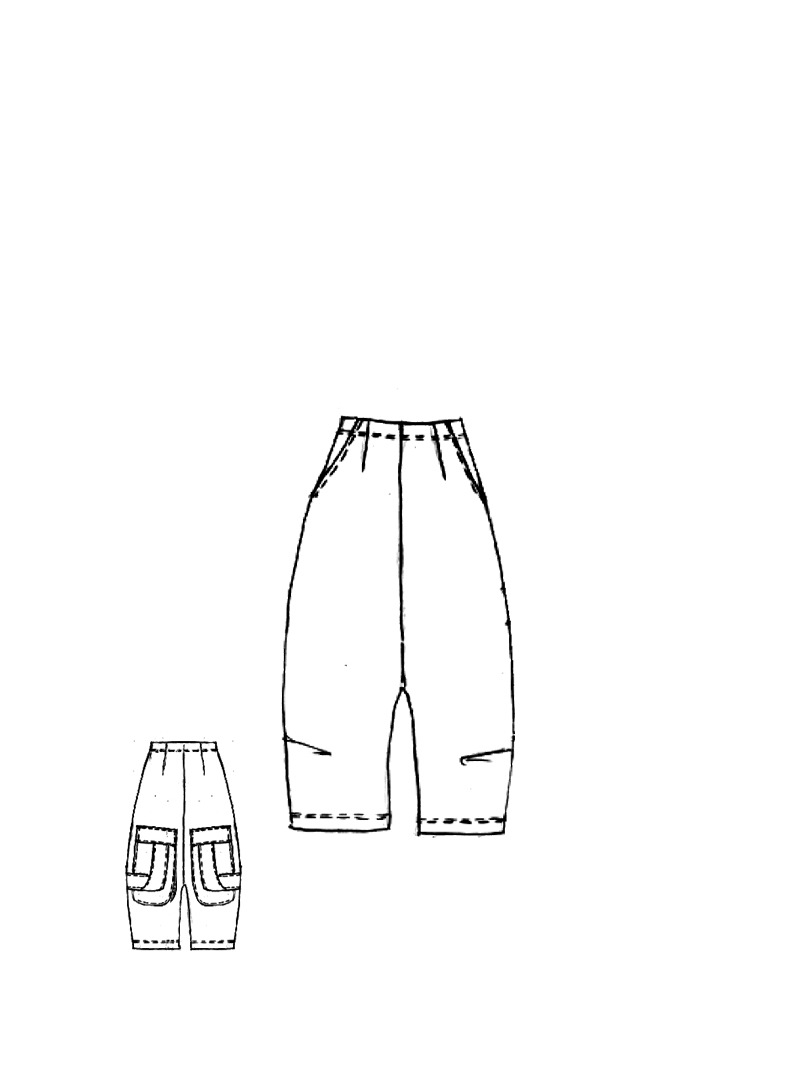 Rundholz - Gerade geschnittene Hose mit Falten - 1261240106