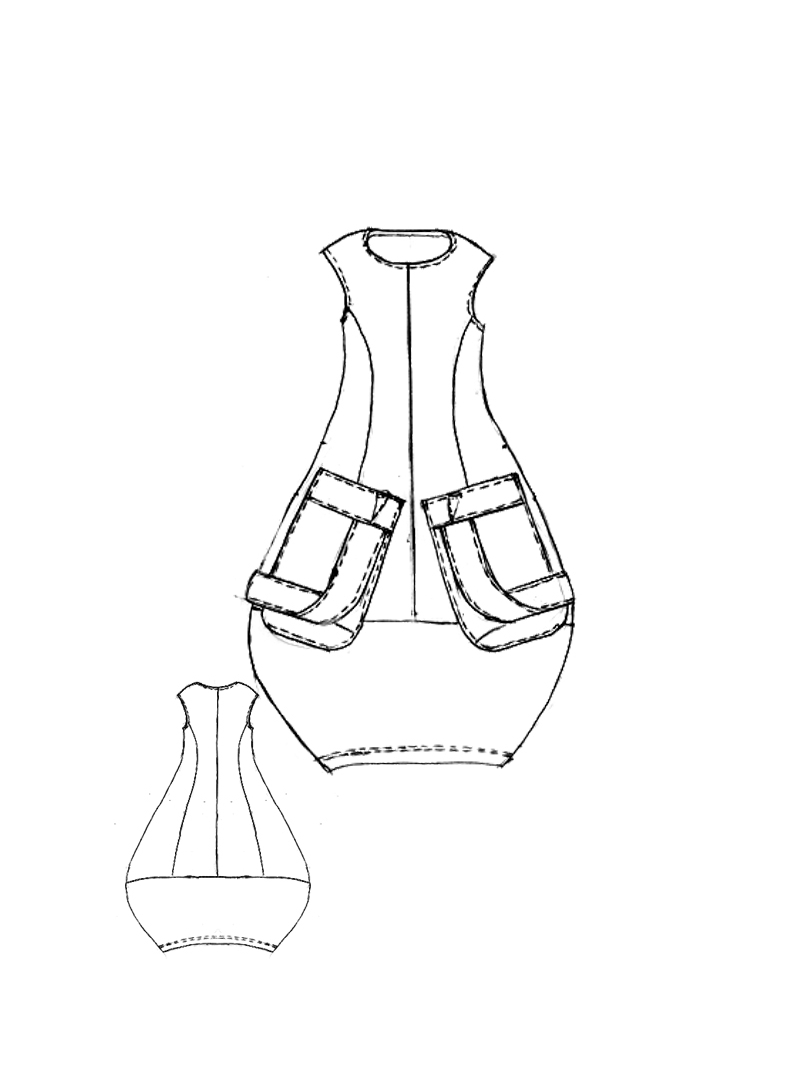 Rundholz - Ballonförmiges Kleid mit Bandapplikation - 1261240910