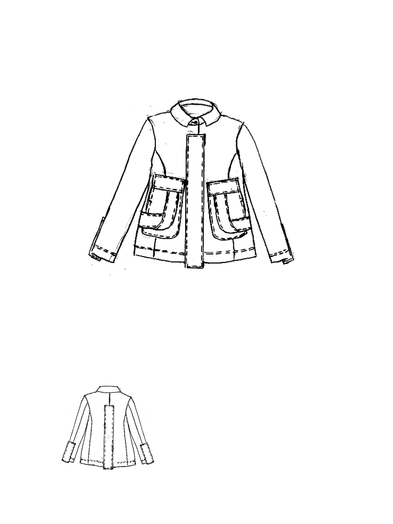 Rundholz - Gerade geschnittene Jacke mit Bandapplikation - 1261241102