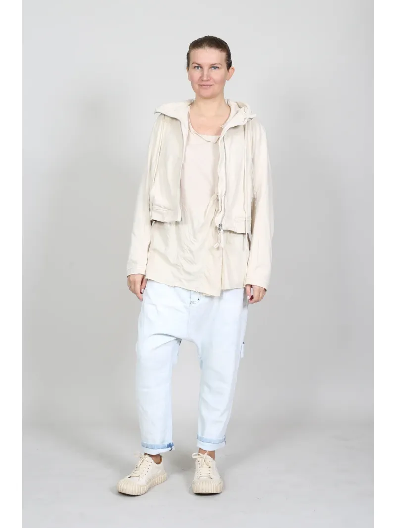 Rundholz — прямой крой хлопковая куртка с широким поясом — 1261271115