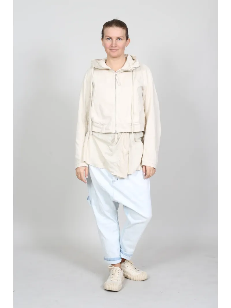 Rundholz — прямой крой хлопковая куртка с широким поясом — 1261271115